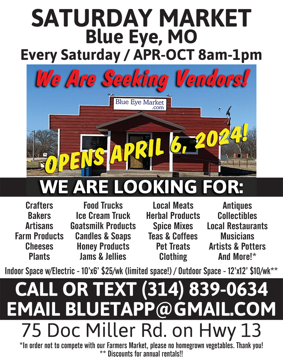 We Are Seeking Vendors For Our Saturday Market!