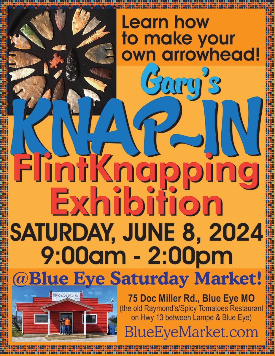 It’s FLINTKNAP DAY at the Saturday Market! June 8